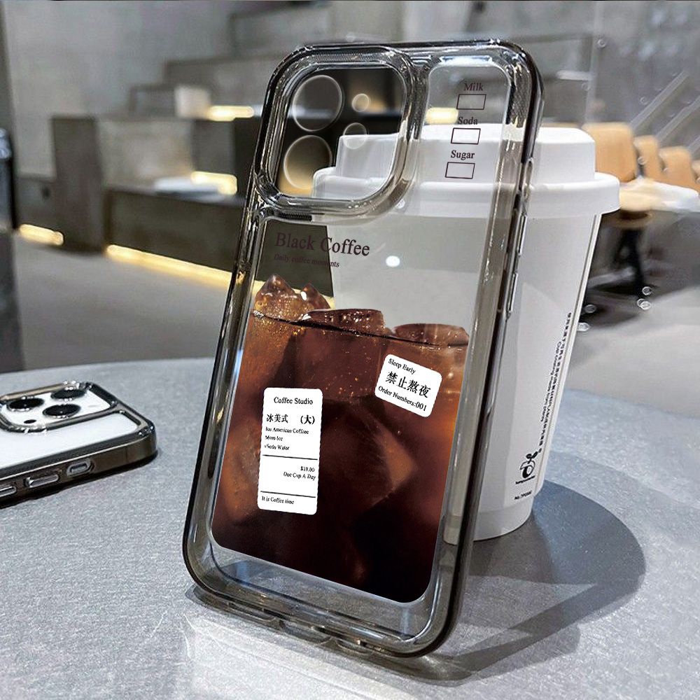 Spot Selling Fashion Iced Americano Coffee Phone Case Compatible For iPhone14 Pro Max 14 Pro 14 13 12 11 XSMAX XS XR 8 7 iPhone Series