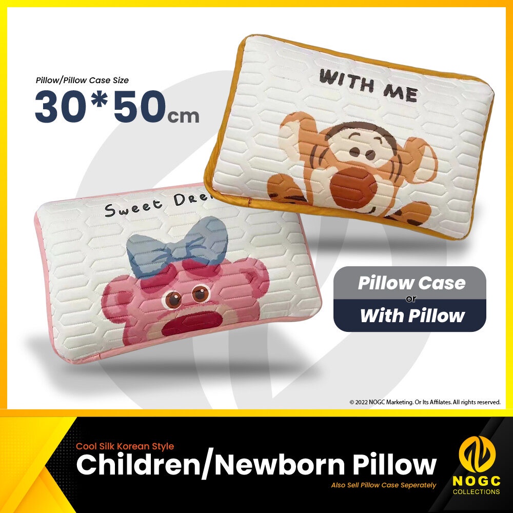 Korean Cartoon Children Ice Silk Polyster Pillow Baby Soft Cool Pillow 韩系卡通儿童冰丝乳胶枕头