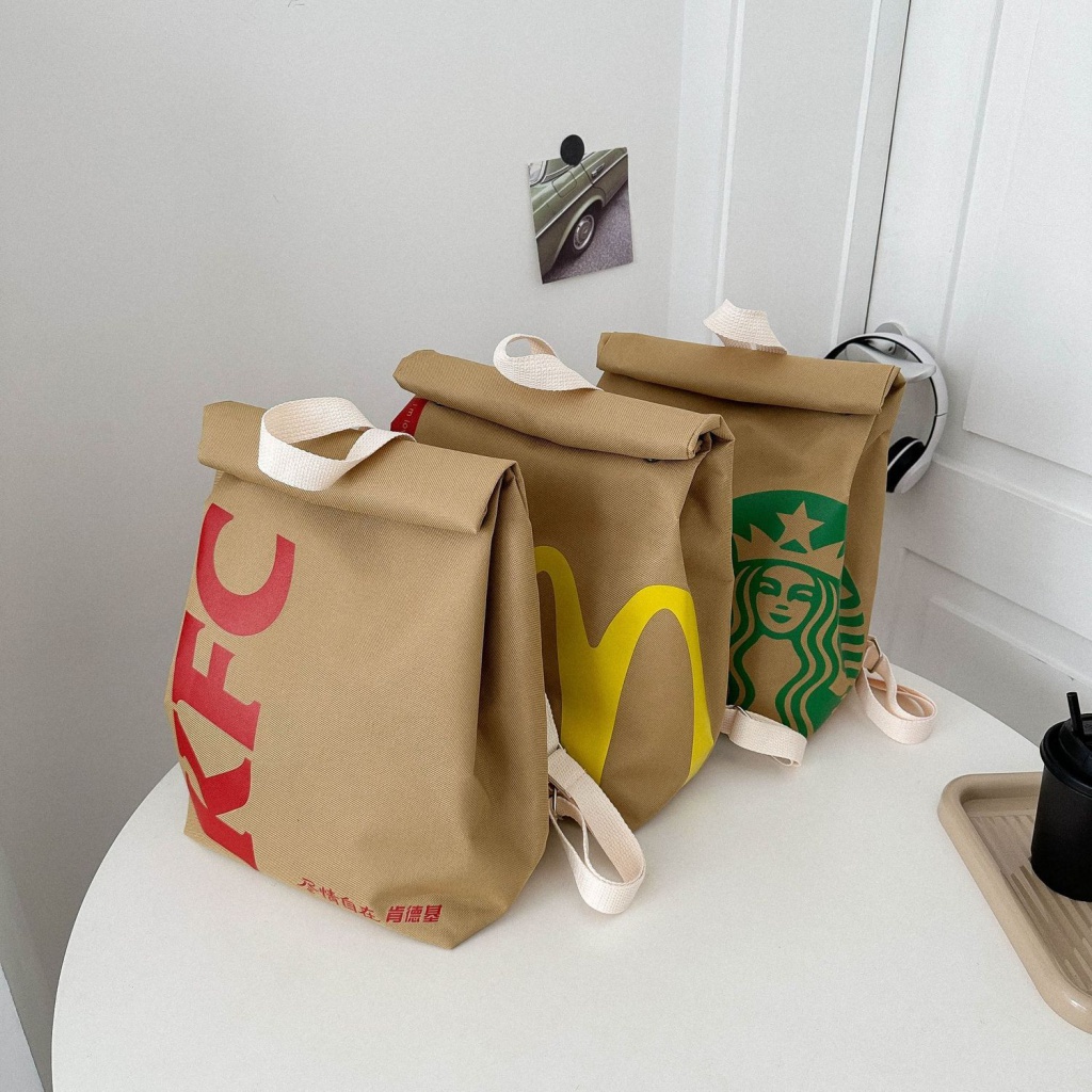 Mcdonald's KFC Starbucks Backpack Beg Paper Bag