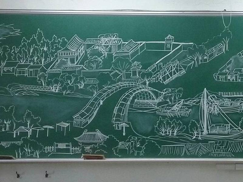 老師只是隨口說說「畫個《清明上河圖》」，隔天就出現在黑板上了 ...