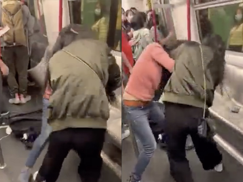 港女車廂內互扯頭髮互摑16巴 港女車廂內互扯頭髮互摑16巴