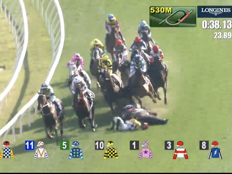 沙田馬場墮馬意外視頻 沙田馬場墮馬意外視頻
