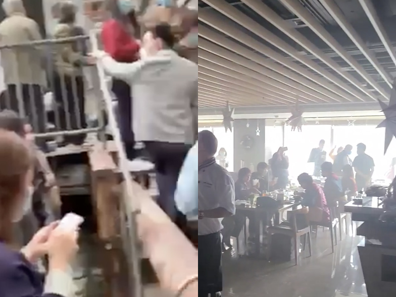 銅鑼灣世貿中心三級火 濃煙下食客繼續享自助餐 銅鑼灣世貿中心三級火 濃煙下食客繼續享自助餐