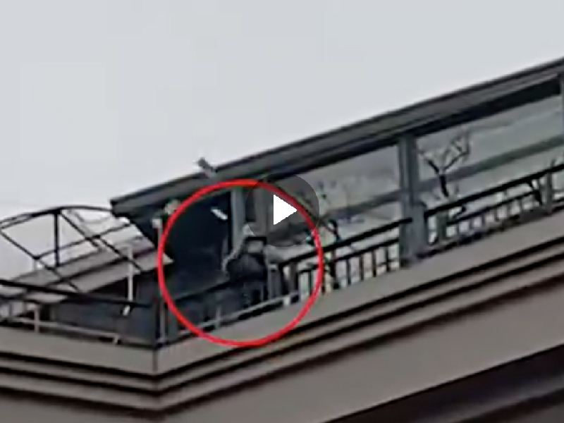 有人從樓頂撒大量現金