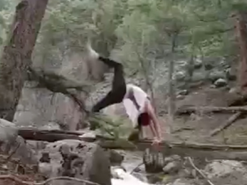 樂極生悲 石澗欲拍瑜伽照 不慎失足亡 樂極生悲 石澗欲拍瑜伽照 不慎失足亡