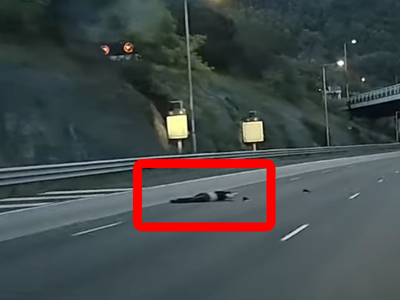 男子墮橋倒臥南灣隧道口 現場影片