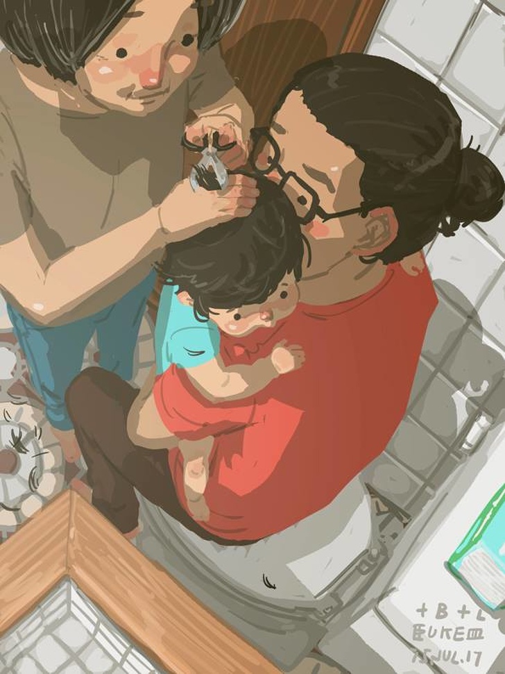 單親爸爸插畫家的育兒紀錄引 31 萬分享