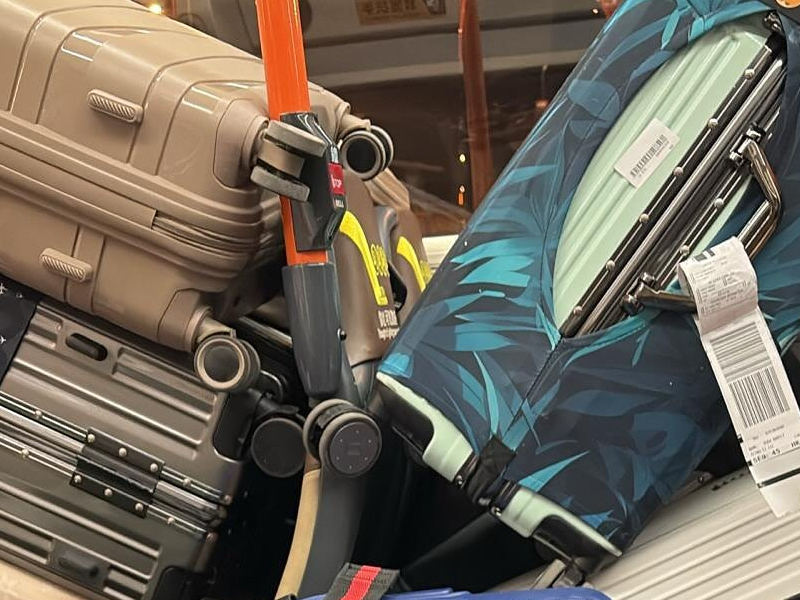 50 遊客拖篋強行上龍運巴士 50 遊客拖篋強行上龍運巴士