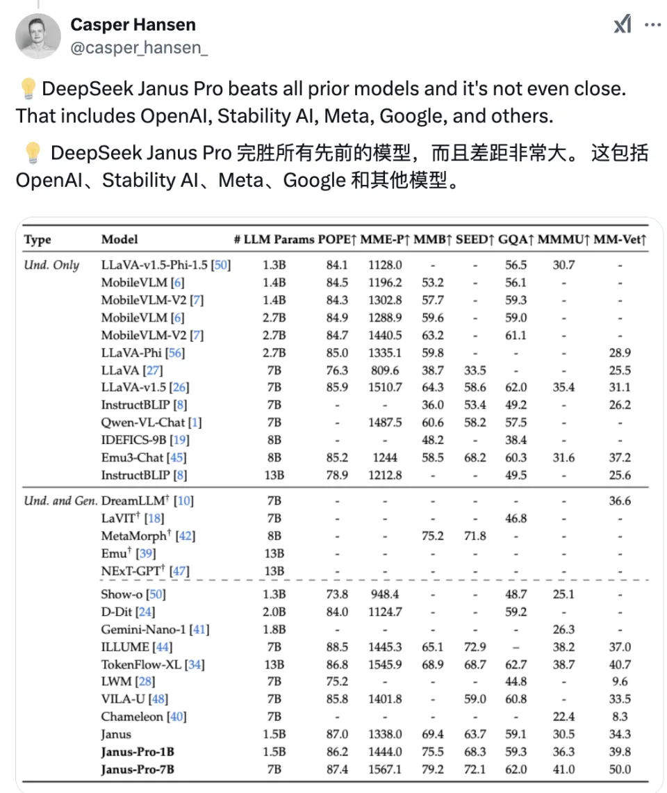 全球矚目！DeepSeek 發布圖像模型 Janus-Pro