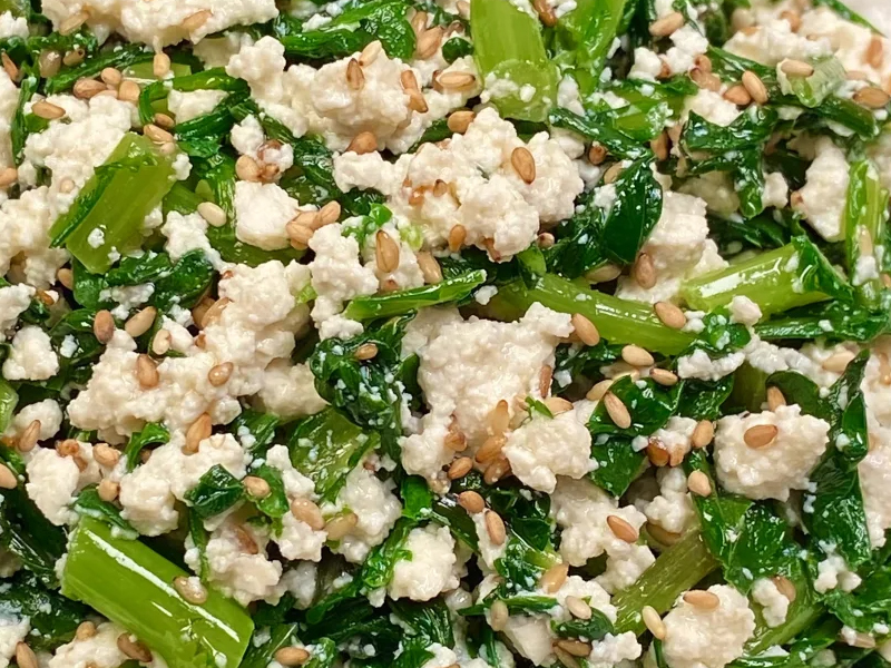 清爽低脂，茼蒿拌豆腐