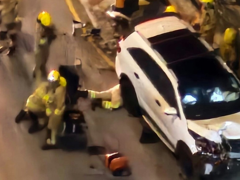 粉嶺嚴重交通意外，途人被捲入車底